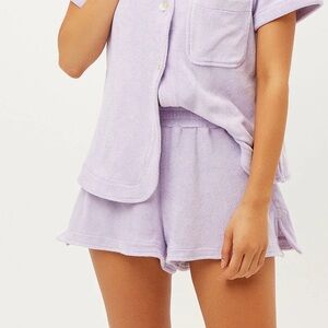 frankie’s bikinis coco terry lilac purple shorts